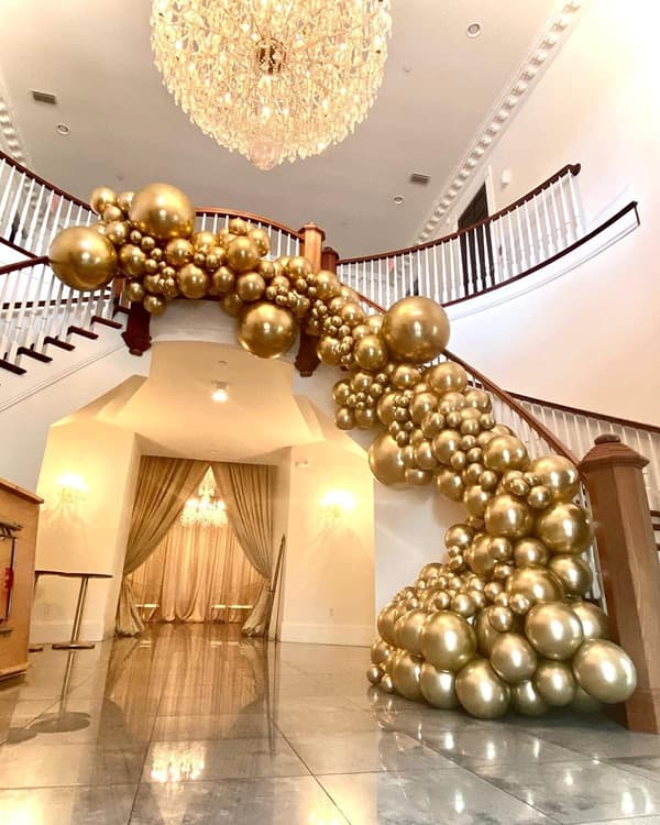 Chrome Guld Balloner 82 stk. Metallisk Guld Ballon Garland Bue Sæt