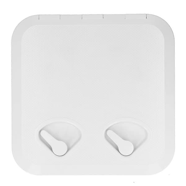 Marine Båt Däckslucka Lock Vit med 2 Starka Infällda Handtag ABS Plast 37,5 x 36,8 cm