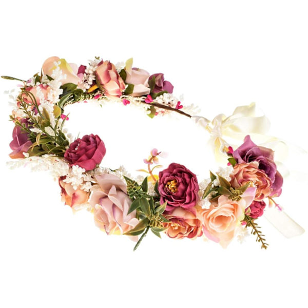 Fe-hodeband for kvinner - Blomster - Blomsterkrans - Blomsterkrans
