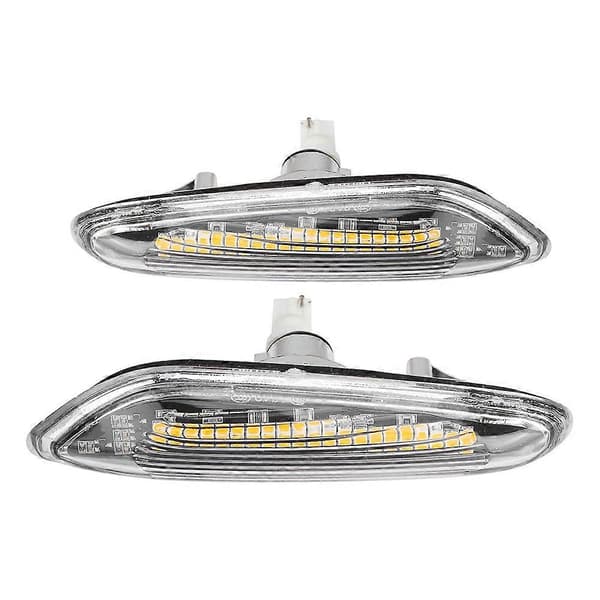Par LED Dynamisk Flytande Blinkers Sidomarkeringsljus Passar E90 E91 E92 E93 E60 E87 E82 E46 Vit