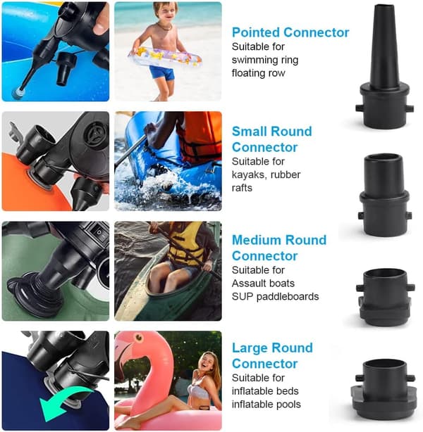 Oppblåsbar båt SUP pumpe adapter, drage/Boston luftpumpe og ventil