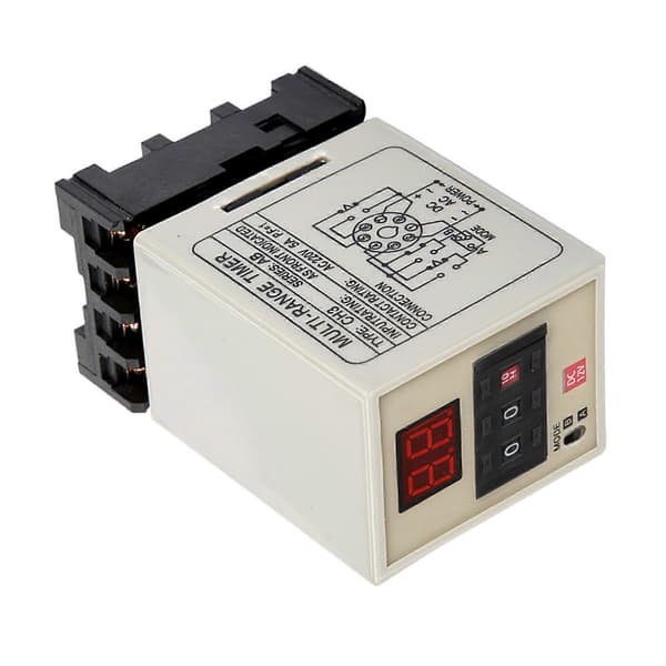 AH3-DM Dubbelläges Fördröjningstimerrelä 0.01S-99H LED-Display (DC 12V)