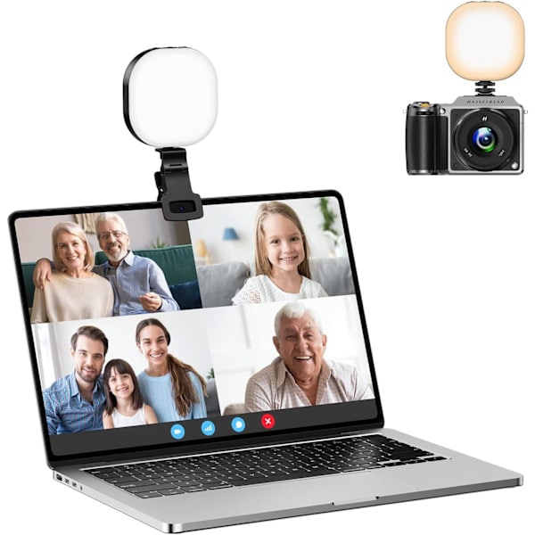 ##/LED Videolys Kamera Lys Mini Selfie Lys Oppladbar Klipslys##/
