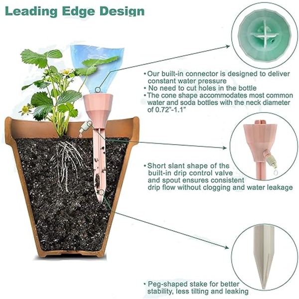 Dryppvanningssett, 12 stk Automatiske Plantevanningsanlegg, Drypp Bot