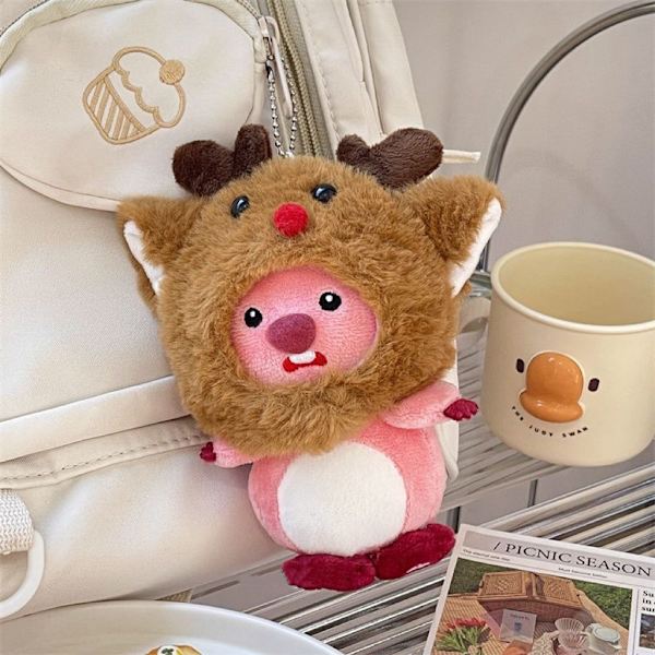 ##/Söt älghuva loopy plyschhänge 14cm##/