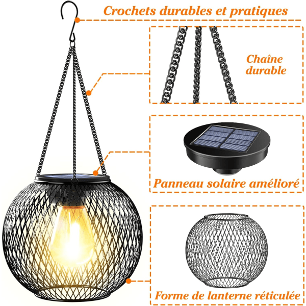 2-pack Sollampa för Utomhus Trädgård, Utomhus Metall Sollampor IP65