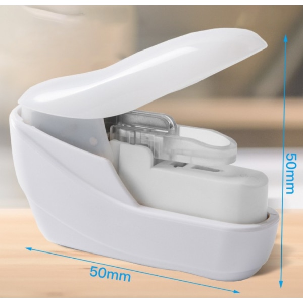 Blå Mini Safe Stapleless Håndholdt Heftemaskin 4 Ark Kapasitet Sta
