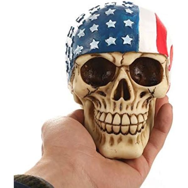 Kalloluun luurankohahmo Amerikan lipun bandana-koristeena, kallokoriste