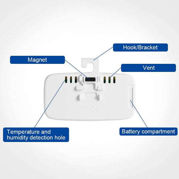 Køleskabs Termometer Vandtæt Fryser Termometer med Krog Max/