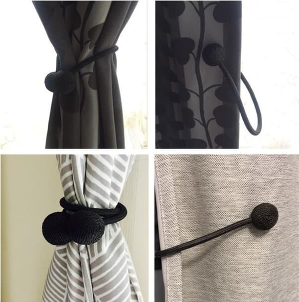 (Svart) Gardinband Magnetiska Gardinband Magnetisk Fläta