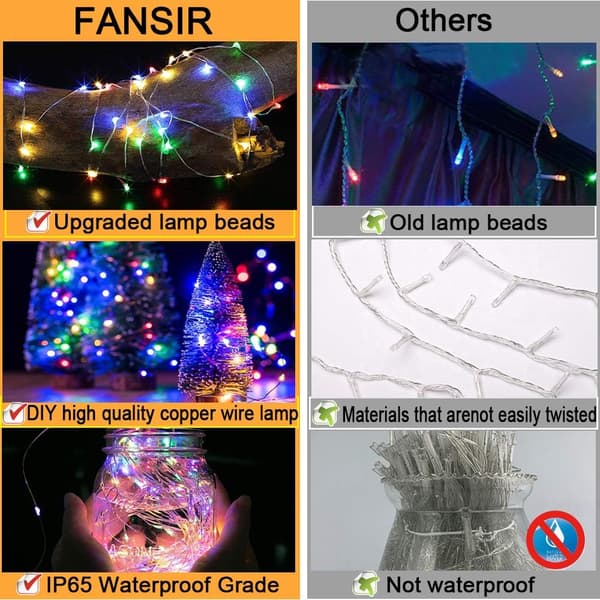 300 LED gardinlys, USB vindueslys, 3m x 3m 8 tilstande fjernbetjening