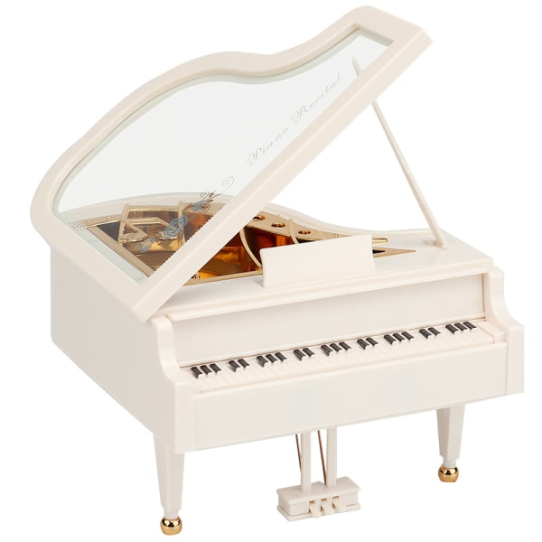 Romantiskt piano med ljus och speldosa, kreativ tjejig heart-sha