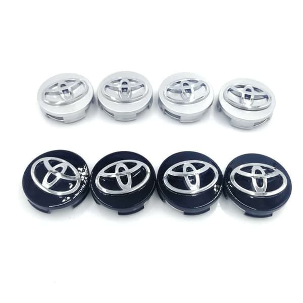 Toyota 4 62mm Navkapsel för hjulcentrum med logotyp, svart