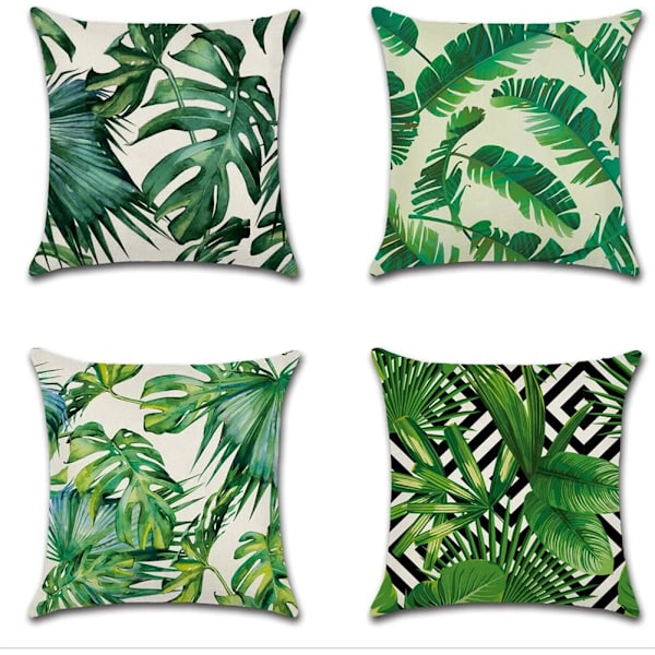 Vattentäta Kuddfodral för Utomhus 45x45 cm Tropiska Blad Dekor