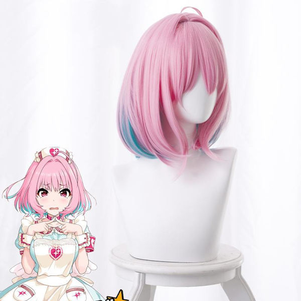 30 cm/12 tommer Medium Rett Herre Parykk (Rosa)