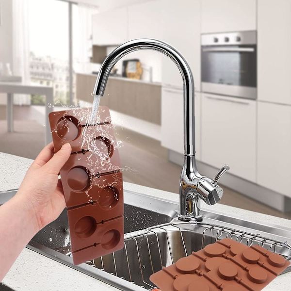 Silikonform til slikkepind, chokolade, slik og cookies - Sæt af 4