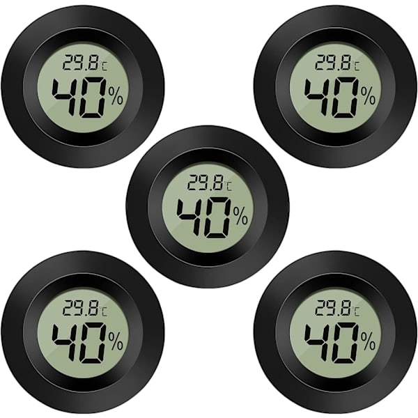 5-pak Hygrometer Termometer Digital LCD Skærm Udendørs Luftfugtighed
