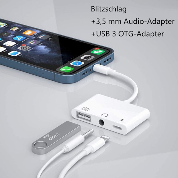 ##/Lightning USB OTG lydadapter 3-i-1 USB-leseradapter USB-adapter##/