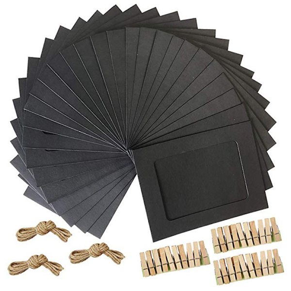 ##/10 st Kraftpappersfotoramar Hängande DIY Väggdekor med Klämmor Rep för Foton##/