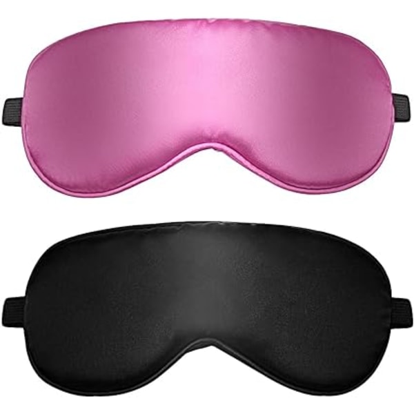 2 Pack Night Mask, Ultra-Soft Silk Sleep Mask Eye Mask Eye Patch