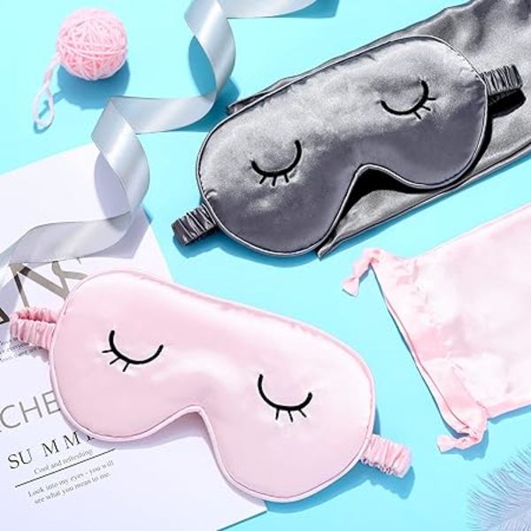 2 stycken söta ögonmasker för barn i siden, söt ögonmask för sömn