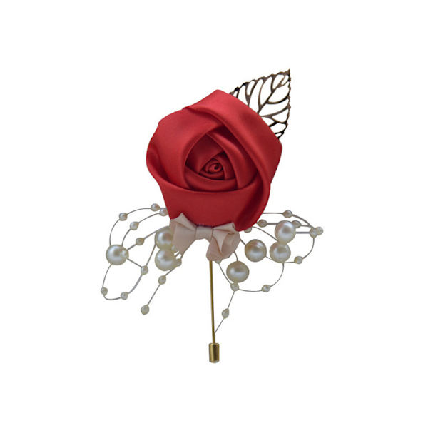 ##/8 stk. Bryllupstilbehør Dekoration Pige Brudepige Boutonniere Prom Fest Corsage Bryllupsdekoration Gave (Vinfarvet)##/