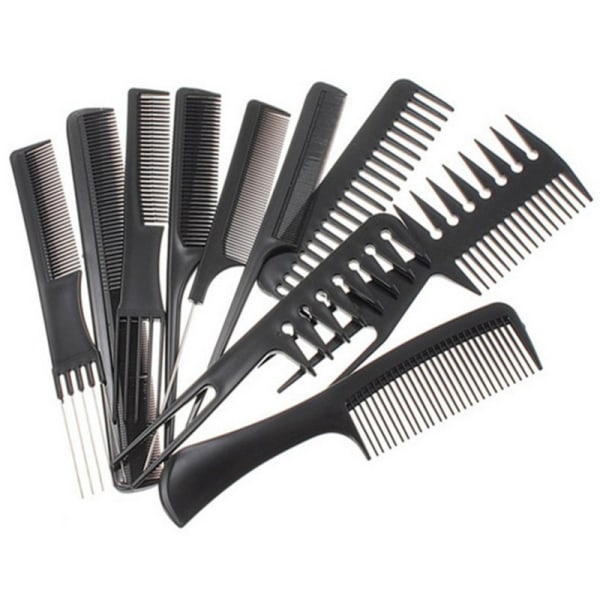 2 stk. 10 Anti-statisk Sort Plastikkam til Salon Hårstyling