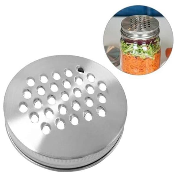 4/6 stk. Rivejernsdæksel til 70 mm til Mason Jar Rivejern Rustfrit Stål Multifunktionel Fødevaregodkendt Glat Overflade Makulator Rivejernslåg 6pcs