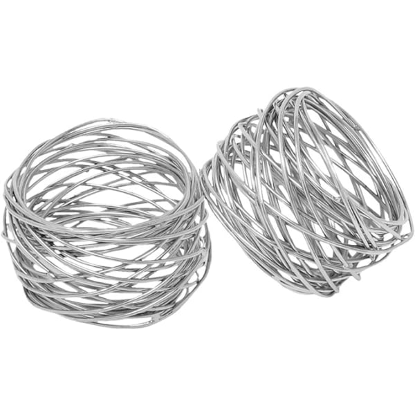 Runda servettringshållare i guldmesh (silver, 6 stycken), lämplig