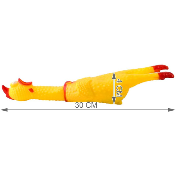 Middels Holdbar Firebeint Kvitrende Kylling Gummi Kylling Hundeleke