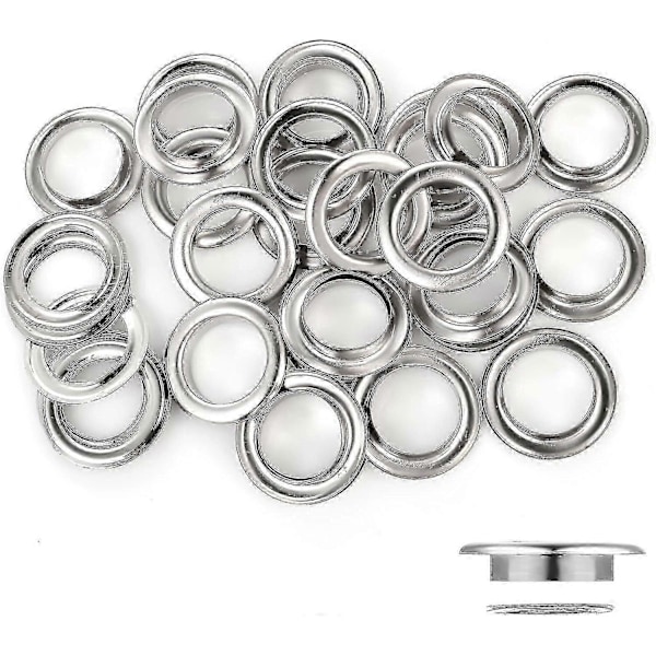 20 stk. 40 mm maljer med øyer, metallmaljer med skiver, gardinmaljer for presenningstoffgardiner