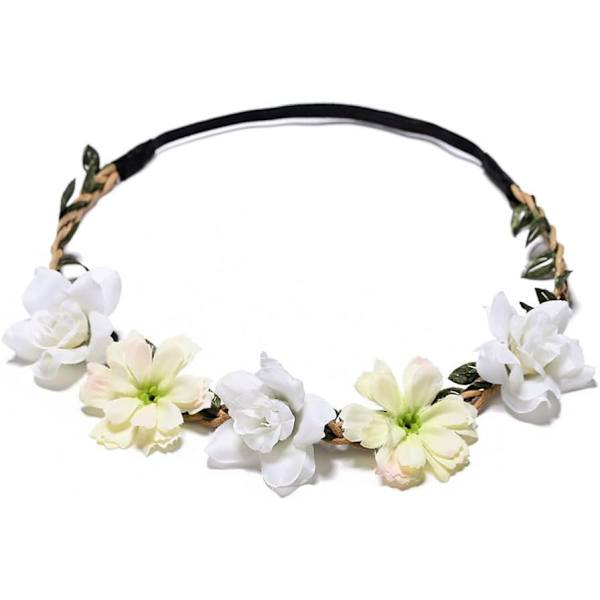 Blomsterdiadem, 4 stycken Elastiska Band Diadem Blomsterkrans