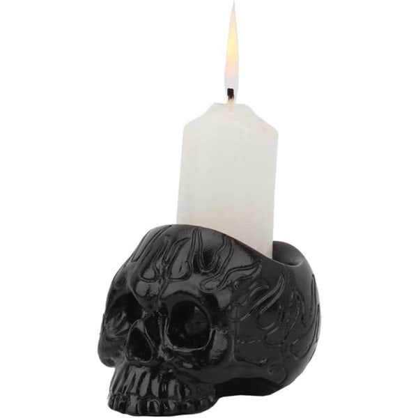 Halloween Skalle Ljusstakar, Resin Ljusstakehantverk, Ny Svart