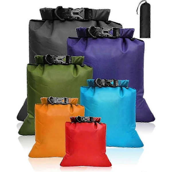 Vattentät Dry Bag Set 6 st, Stor Kapacitet Ripstop Vattentät Väska i 8L 5L 3.5L 3L 2.5L 1.5L Organizer Förvaringsväskor för Utomhusvandring Camping