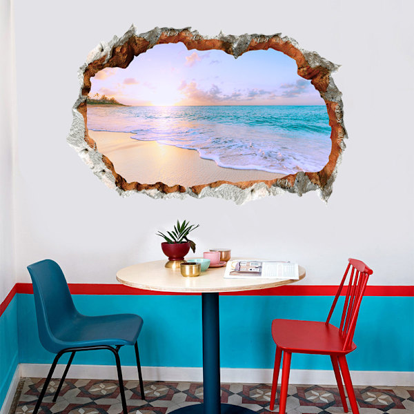 3D-seinätarra HOLIDAY ISLAND (60x40 cm) I tarra seinätarra