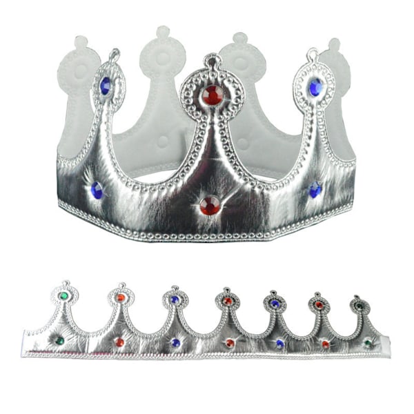 ##/2 stycken guld silver plast kunglig krona för barns karnevalskostym##/