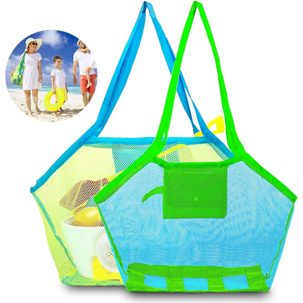 ##/2 stora mesh-leksakspåsar för stranden, förvaringsväska för##/
