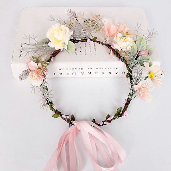 Blomsterhårbånd Blad Bær Blomst Boho Med Bånd Krone Krans Hodeplagg