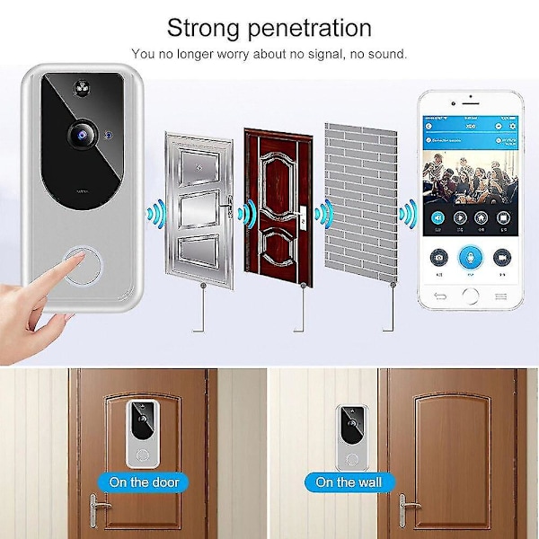 Trådlös Videodörrklocka Wifi Smart Dörrklocka Hd 1080p Kamera