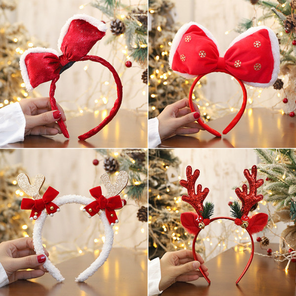 ##/4 pieces of Christmas bow headbands##/