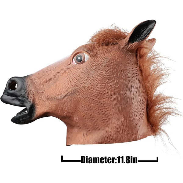 Hestemaske, Halloween Maske Cos Latex Hestehovedmaske Dansende Anim