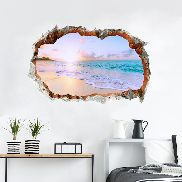 3D-seinätarra HOLIDAY ISLAND (60x40 cm) I tarra seinätarra