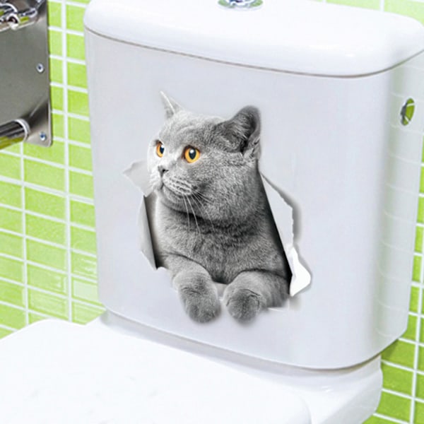 /#/Seinänkoriste-esine kissat kissanpennut seinätarra wc-setti 2 kpl/#/
