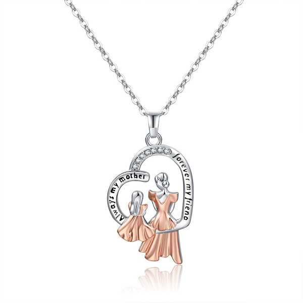 Äidin lahjat Sterling Silver Mom kaulakorut Äiti ja lapsi Rakkaus Hän