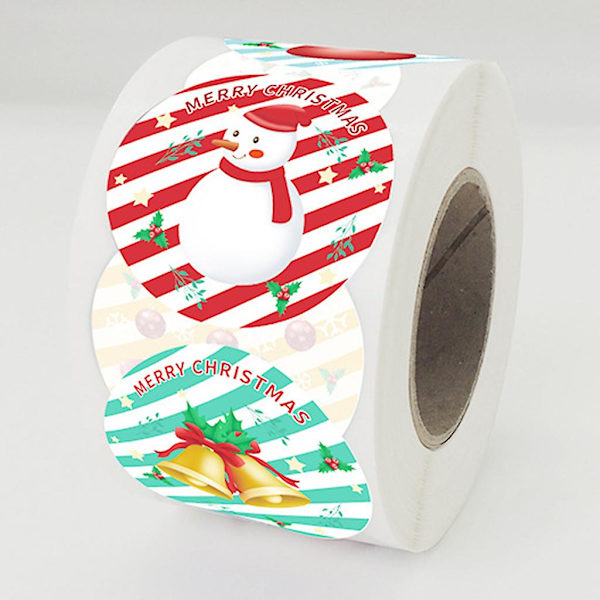 Julestickere Rulle 500 stk. Julegave Etiketter Pakke Dekoration
