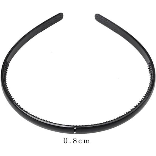 Set med 6 kam-hodebånd - 8 mm, fargede hodebånd