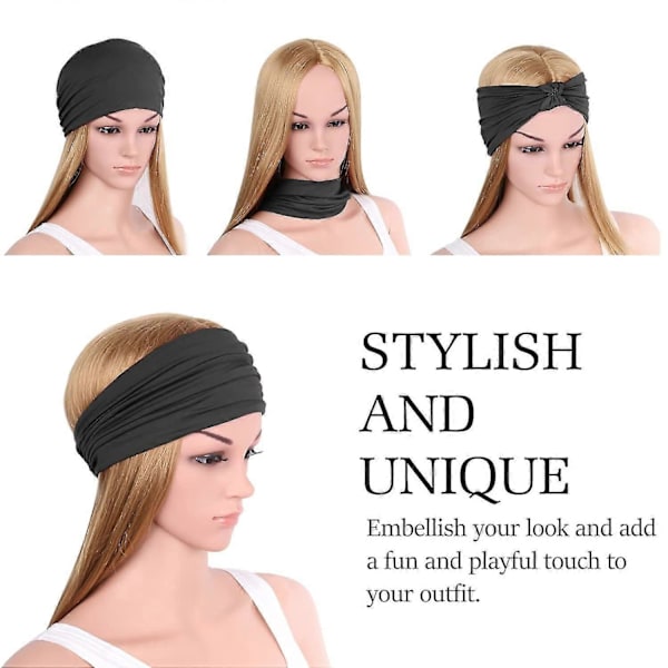 Hårband för damer, multifunktionellt hårband, multi-styl Black Black