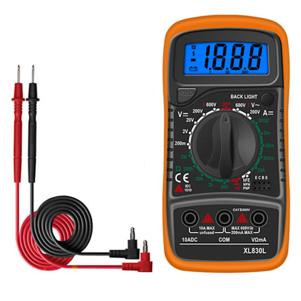 ##/Digitalt LCD-multimeter, Høy kvalitet Voltmeter Amperemeter Ohm##/