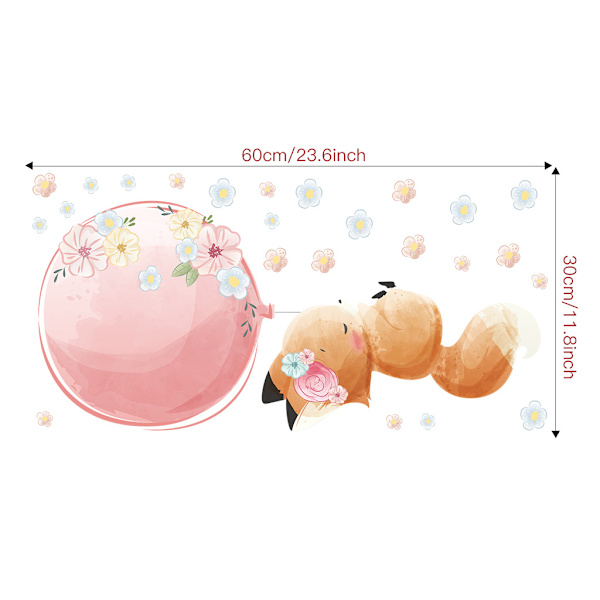 Väggdekaler Den lilla räven ballong Väggdekaler Mural Dekaler f