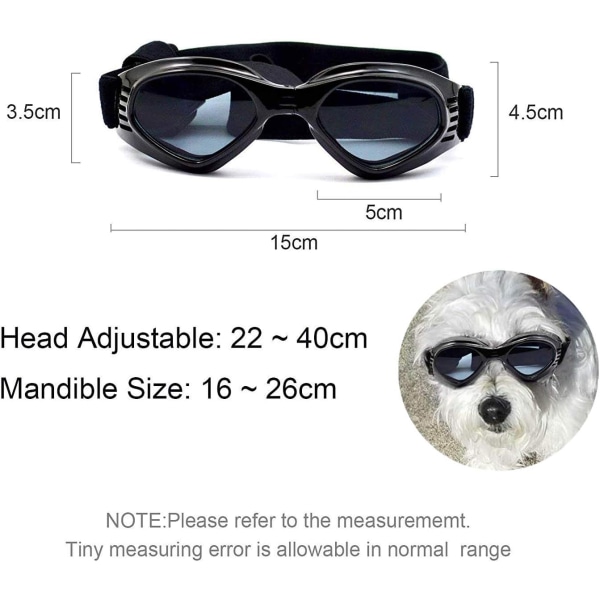 Koiran aurinkolasit Säädettävä hihna UV-aurinkolaseille Waterproof Prot